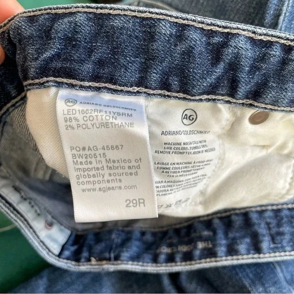 AG Adriano Goldschmied Jodi High Rise Slim Flare Crop Raw Hem Jeans EUC Size 29